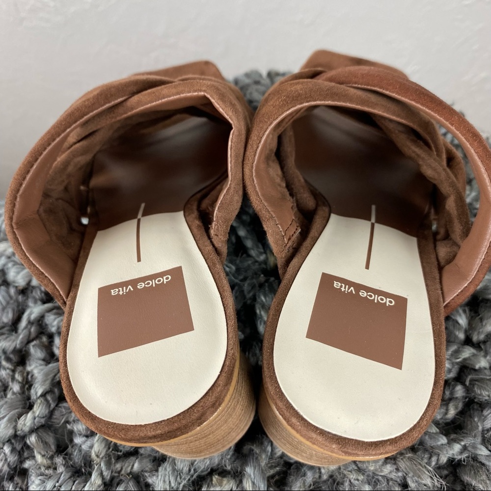 Dolce Vita Poira Sandal Heels in Espresso Suede square toe 7.5 - Picture 8 of 10
